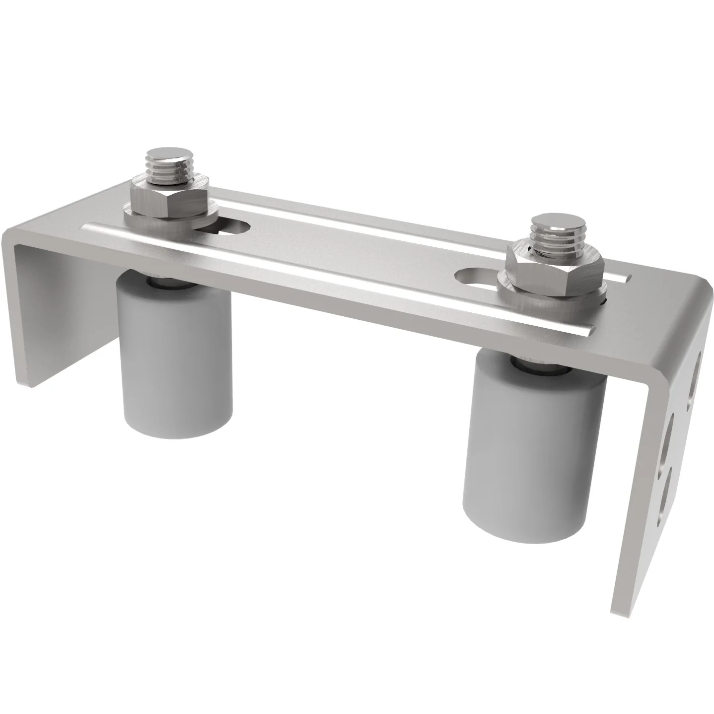 Adjustable 2 roller guide plate INOX, 165x57mm,D30