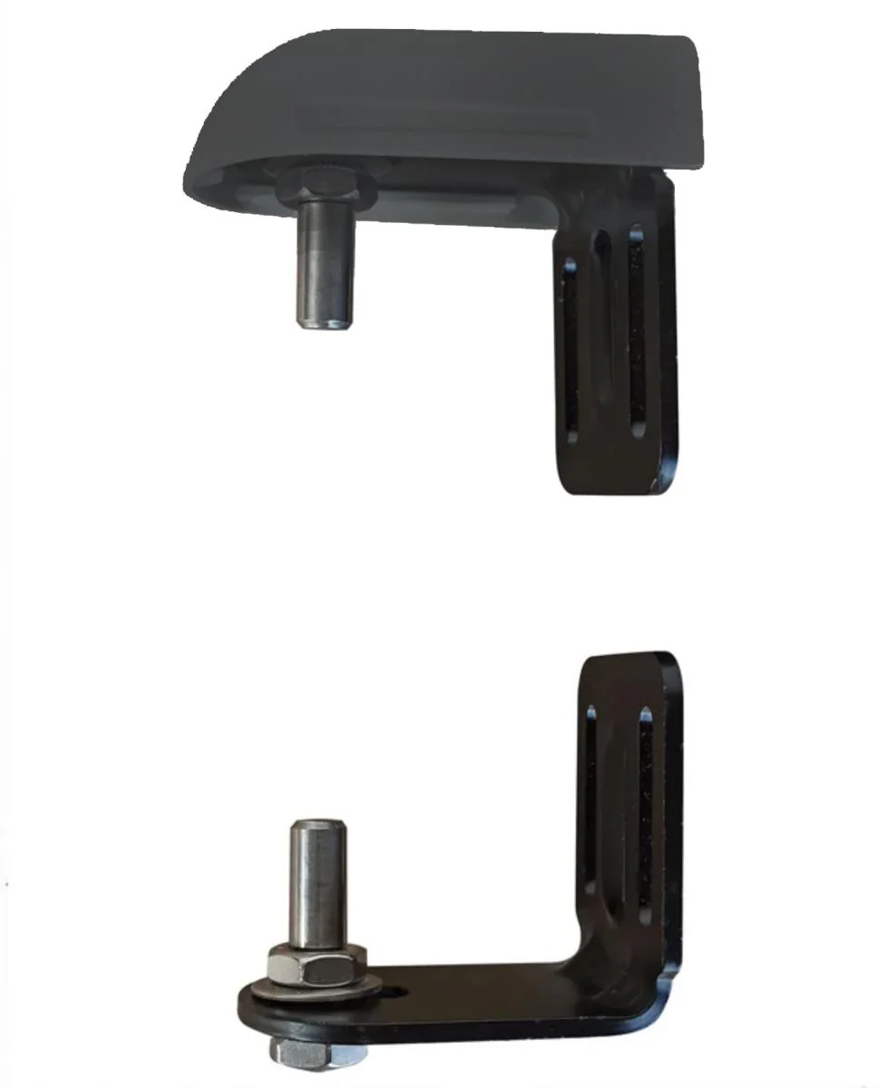 Adjustable hinge with anchoring flange