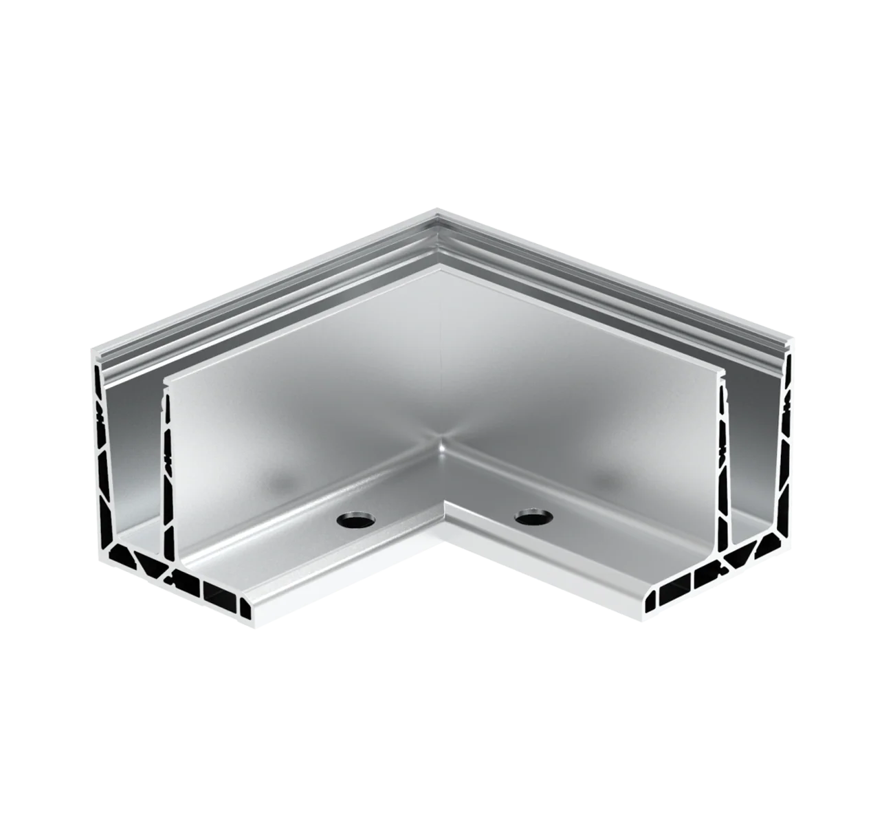 AL. profile, top mount 90° IN corner AL/ELOX/Sati