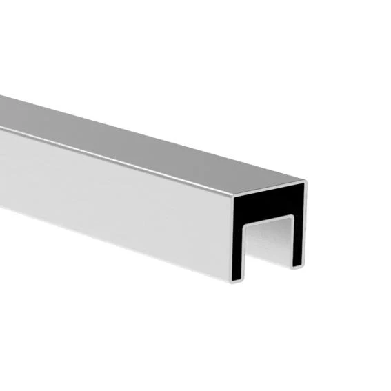 AL square handrail with plow for glass