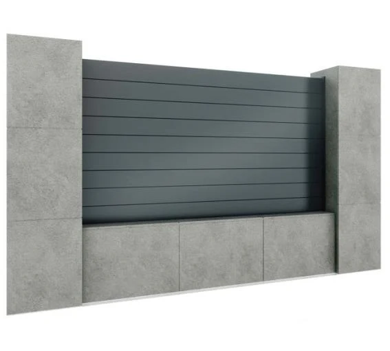 Aluminium fence assembly with full infill 20x120, 1.2x2m