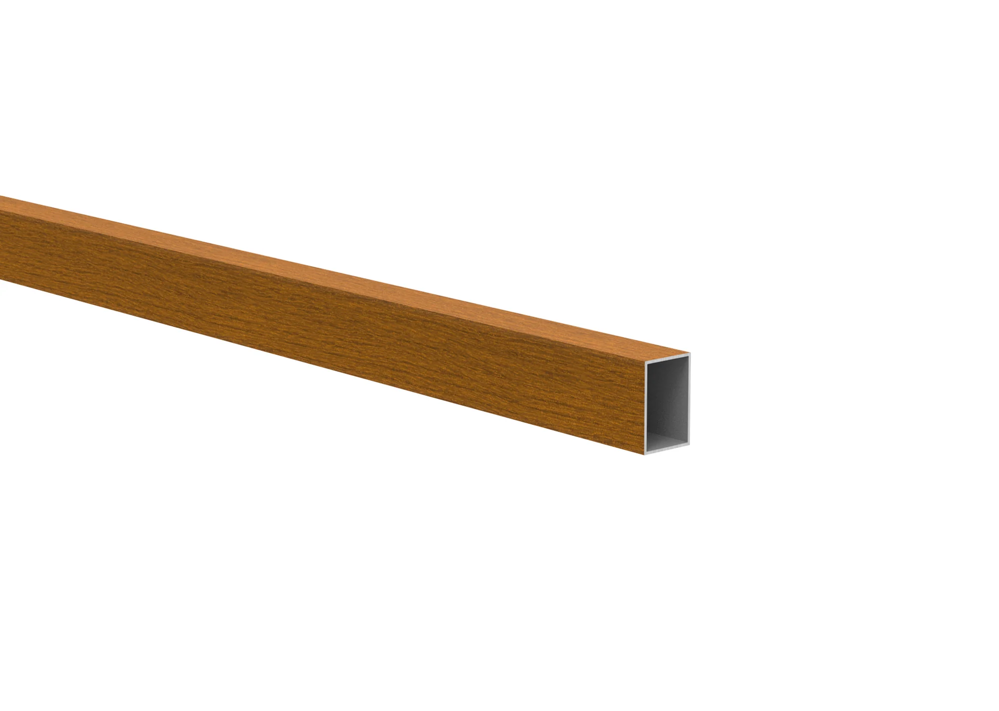 Aluminium fence infill 20 × 30 × 1.3 – 6.0 m – wood decor Golden Oak – W03
