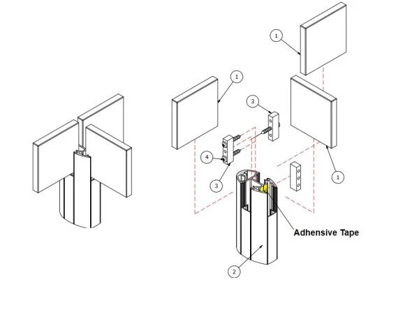 Aluminium pole, VK-straight, corner R - Image 3