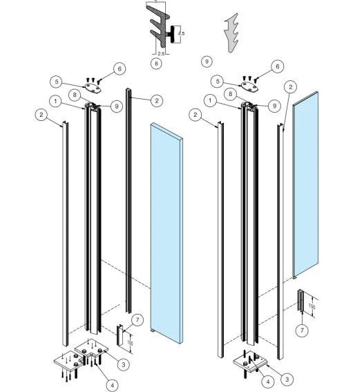 Aluminium pole, VK-straight, corner R - Image 4