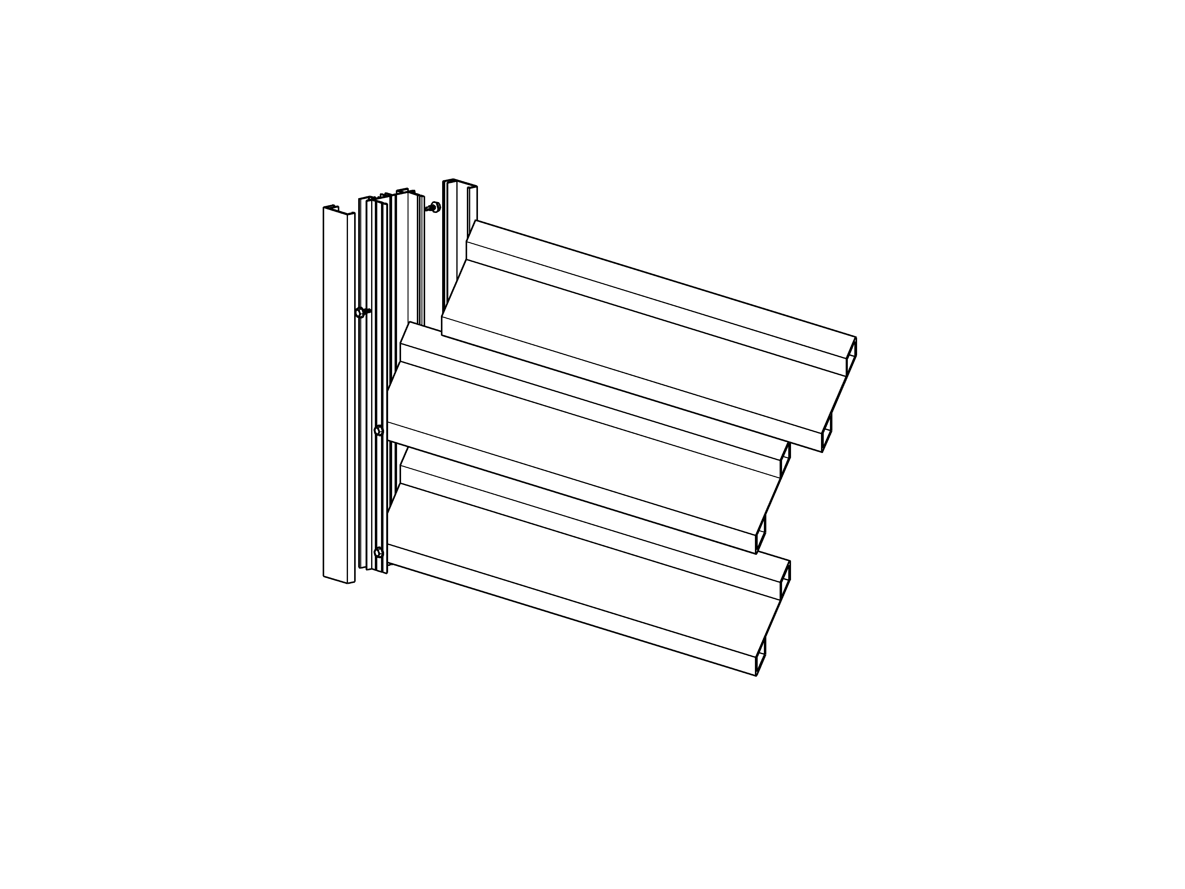 Aluminum adapter 66x40-1200mm for blinds up to 46mm R7016 - Image 2