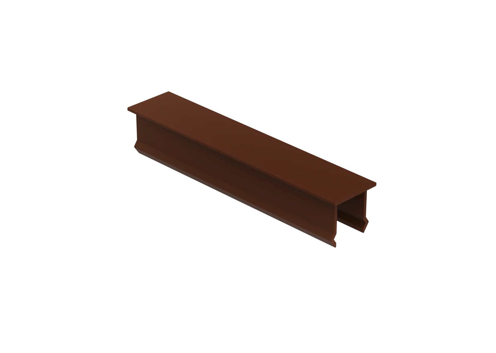Aluminum cap for vertical fence panel, 20x100 – Brown RAL 8017