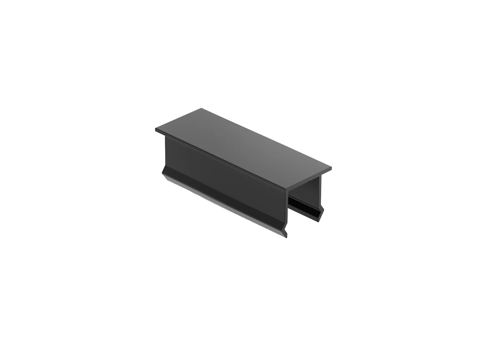 Aluminum cap for vertical fence panel and load-bearing as well as vertical façade profile, 20x45 – Anthracite R7016