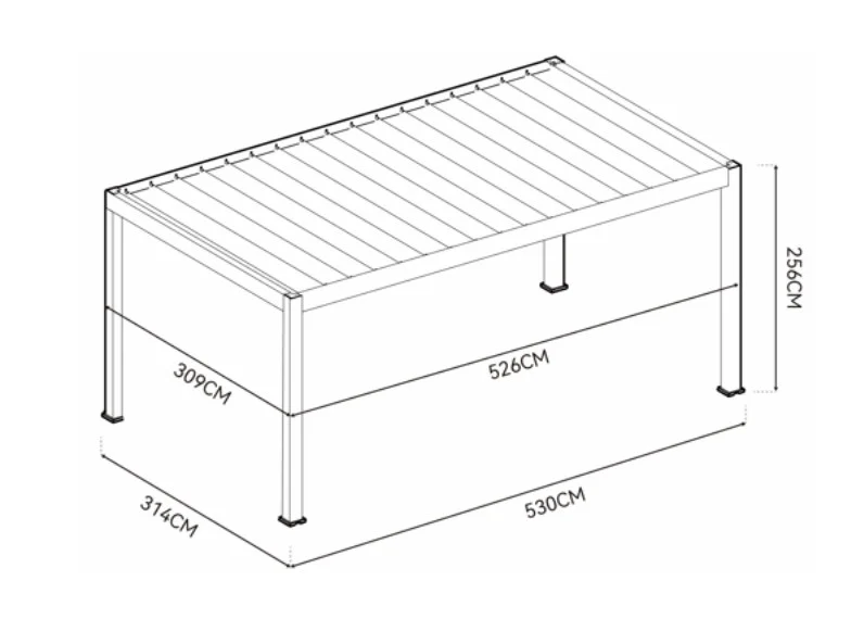 Aluminum carport 5300x3000 R7016 - Image 4