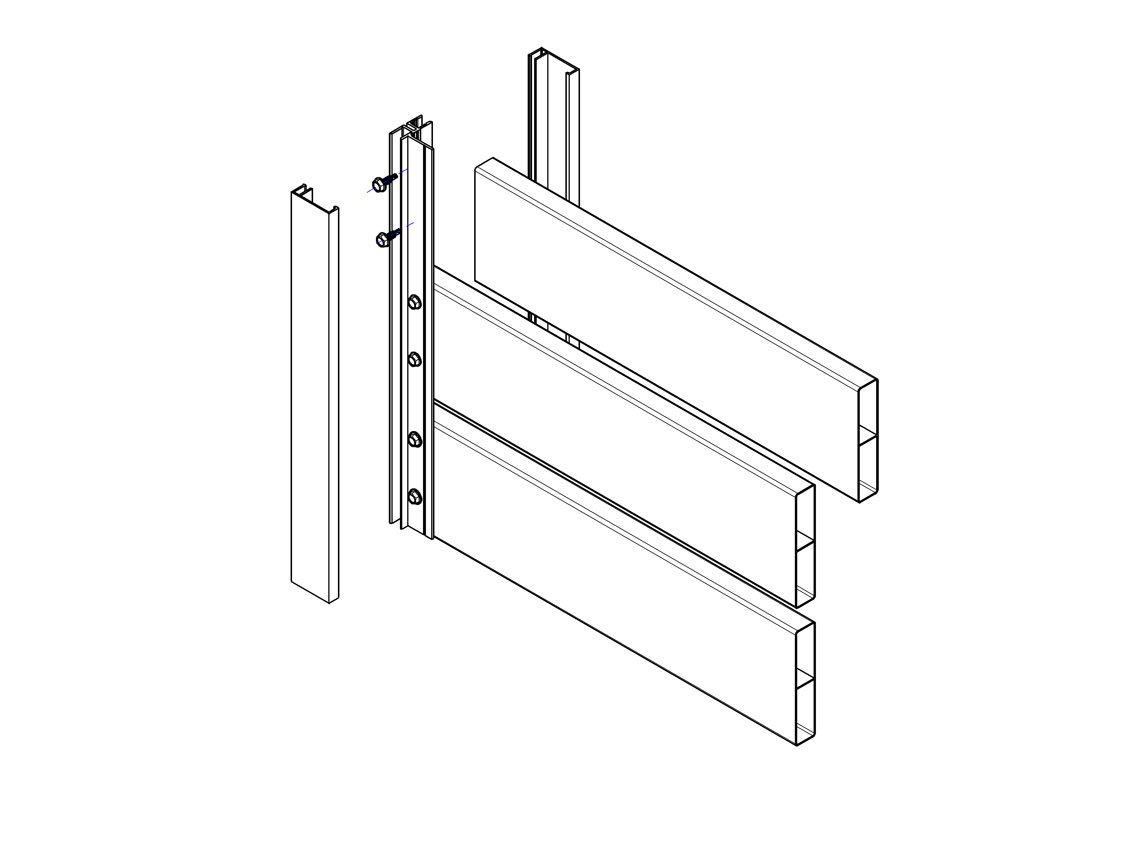 Aluminum fence adapter for fillings 20/18/16/14 - 6000mm - Image 2