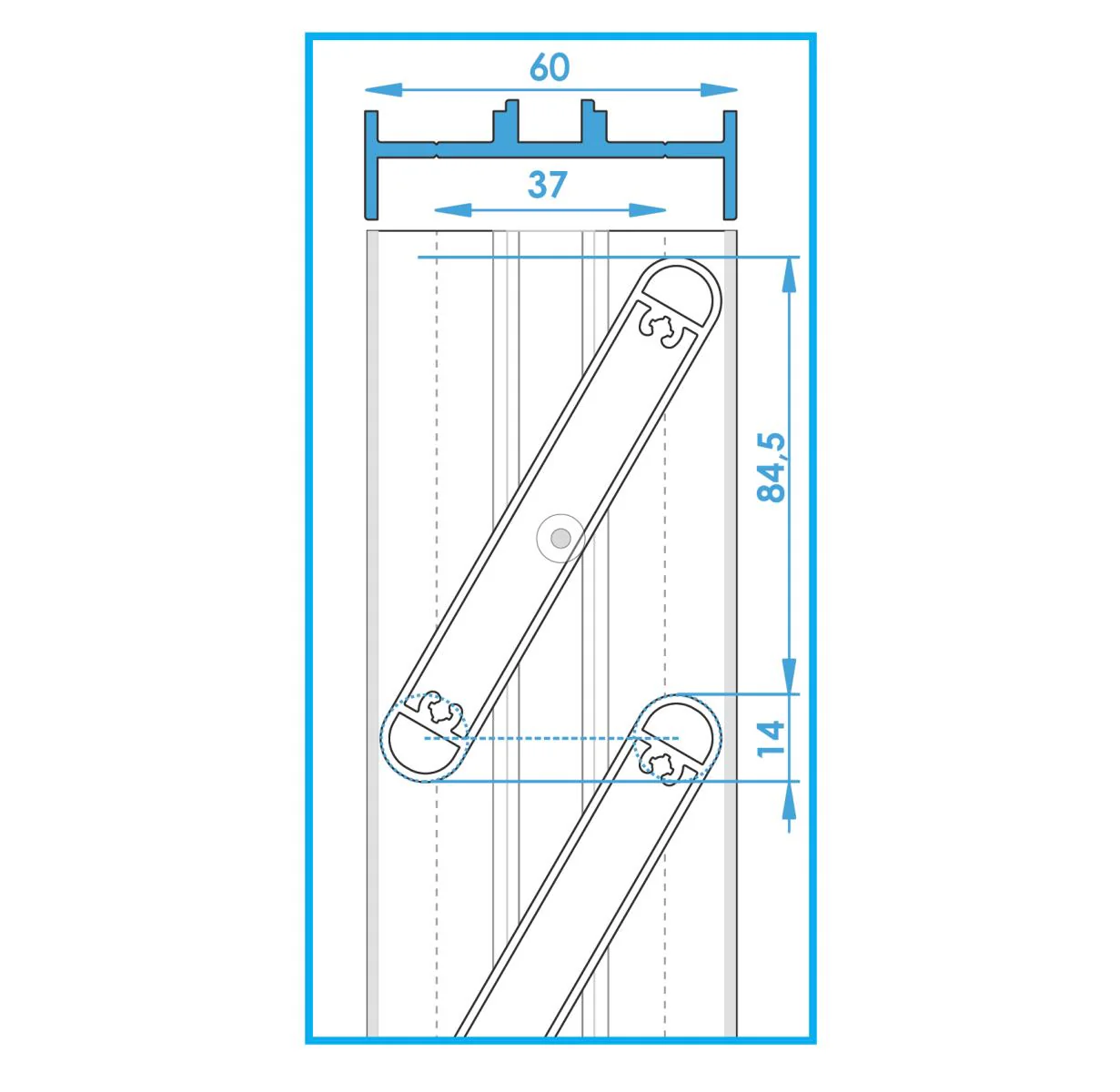 Aluminum fence slat oval 14x95-6000mm - Image 2