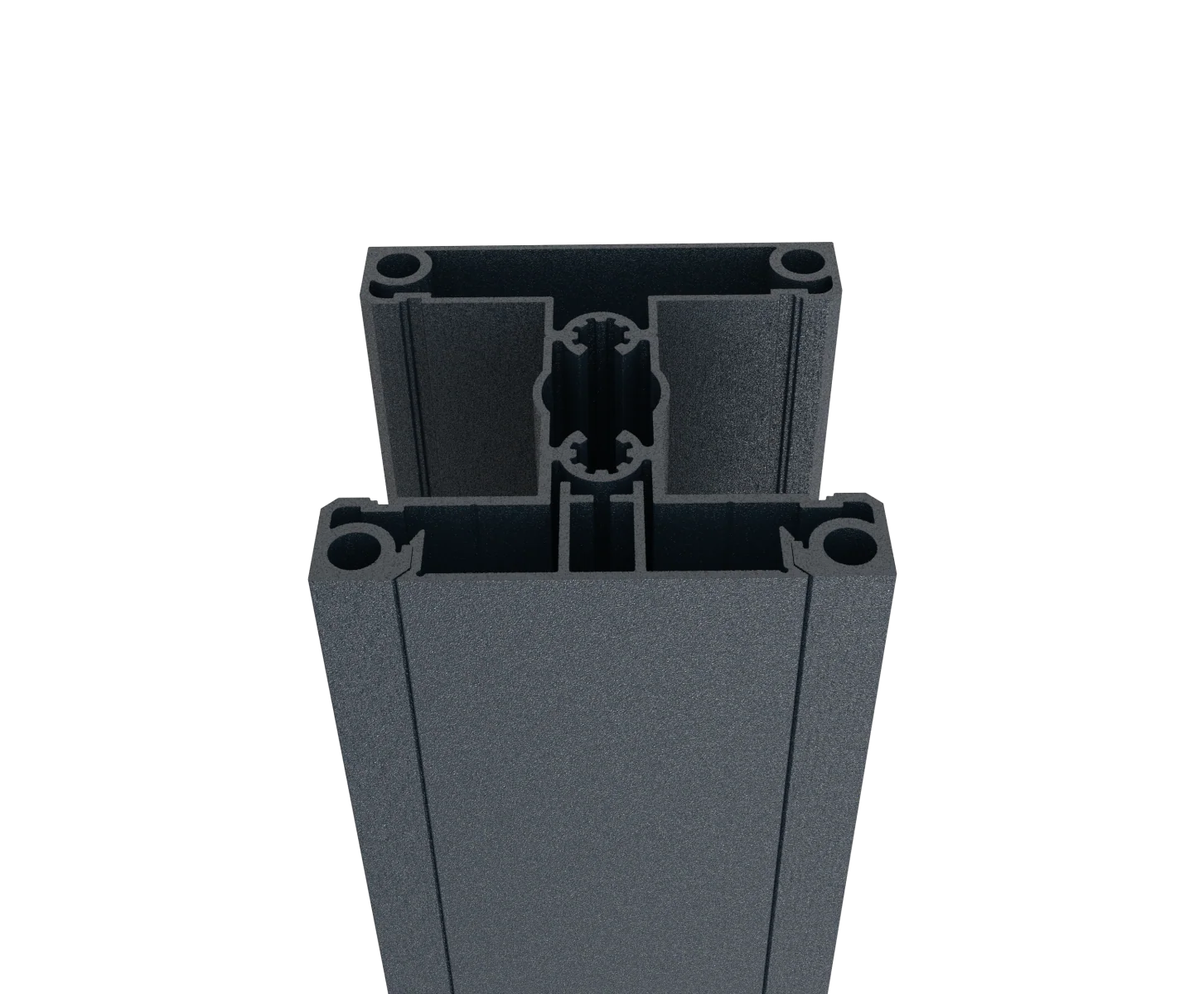 Set of aluminum post 70x70 and cover strip - 6000mm R7016 
