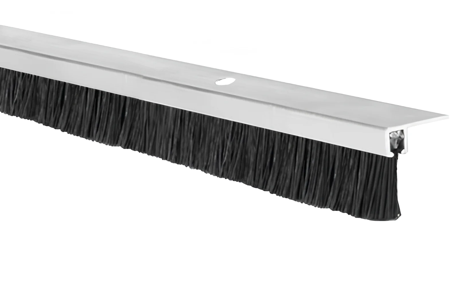 Aluminum sealing strip with brush for doors and gates