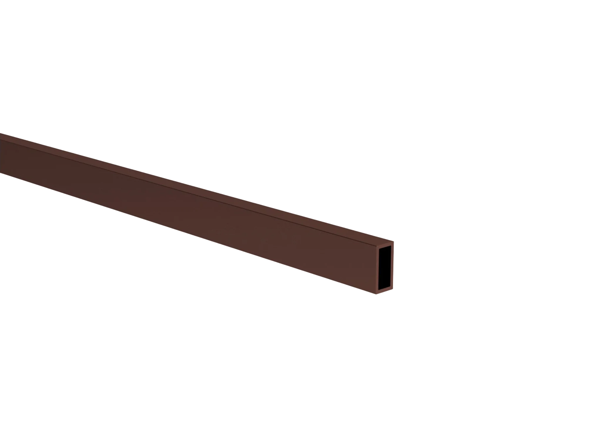Aluminum slat, 20x10x1,5-6000mm, brown RAL8017