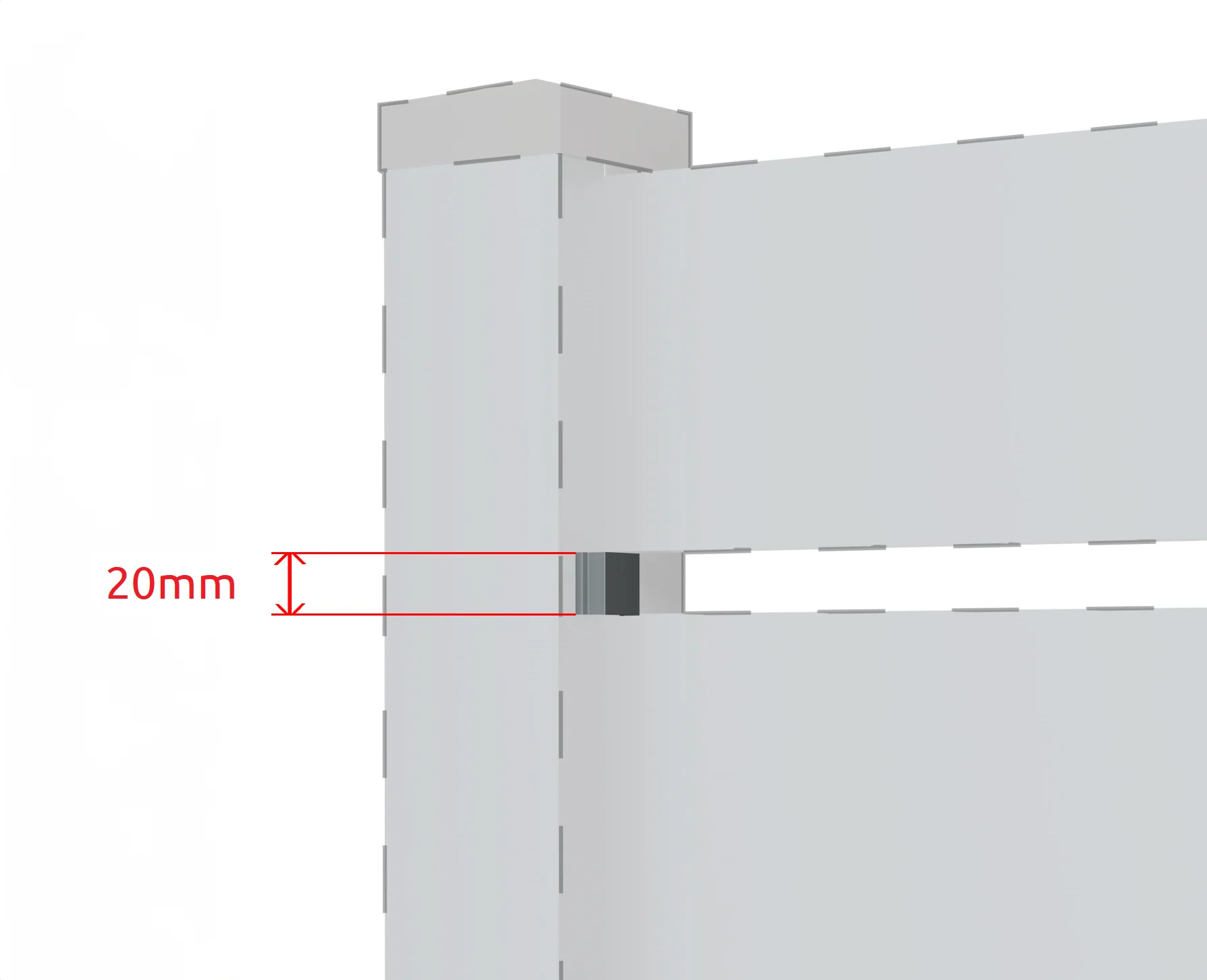Aluminum spacer bar 20mm anthracite - Image 2