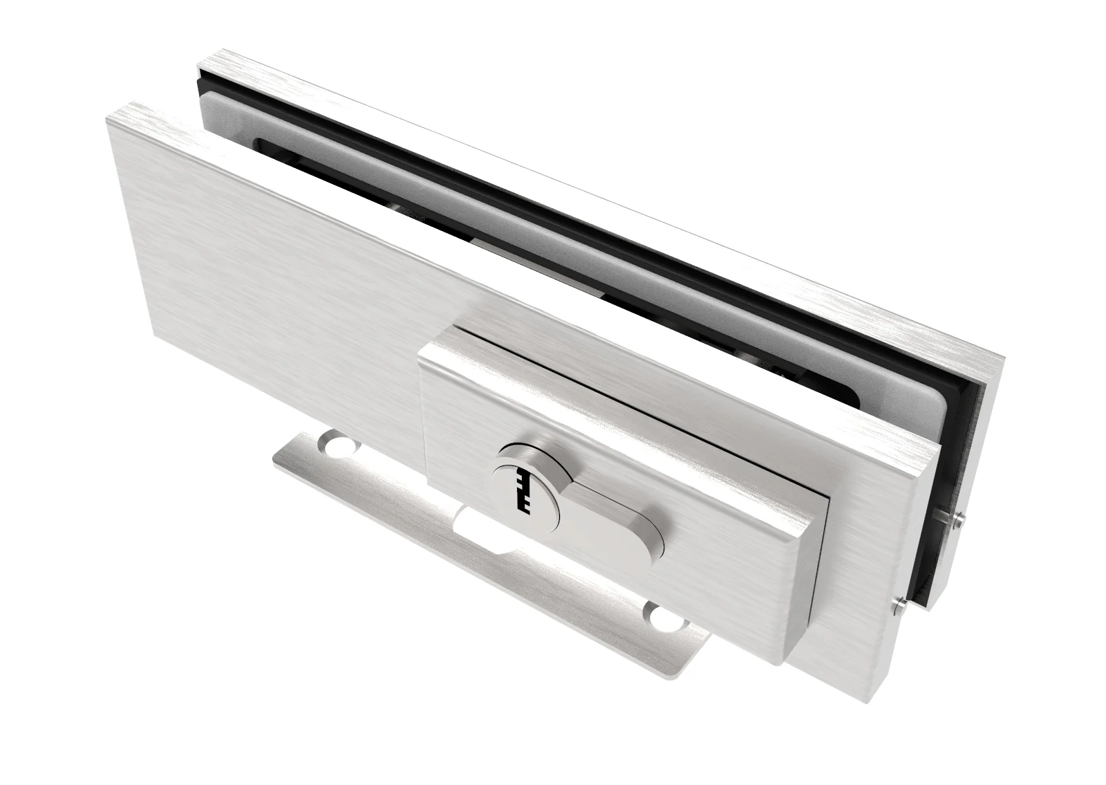 Bottom glass door lock PZ type, AISI304
