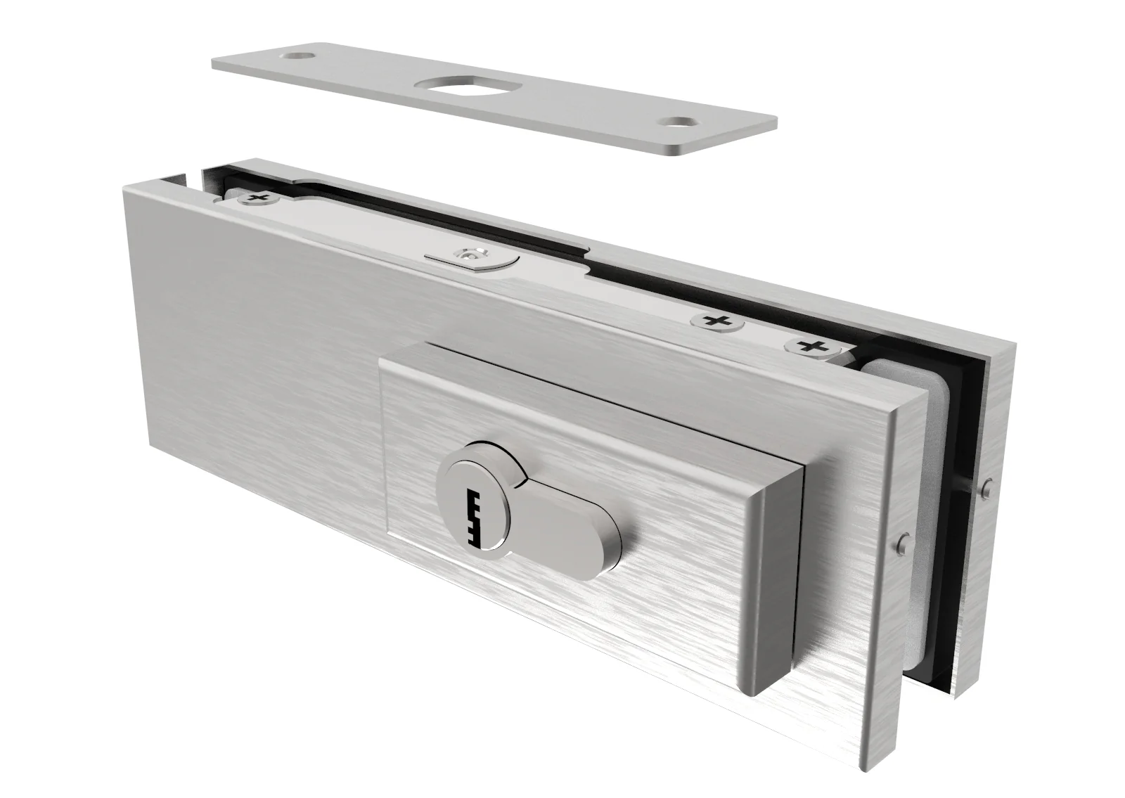 Bottom glass door lock PZ type, AISI304 - Image 2
