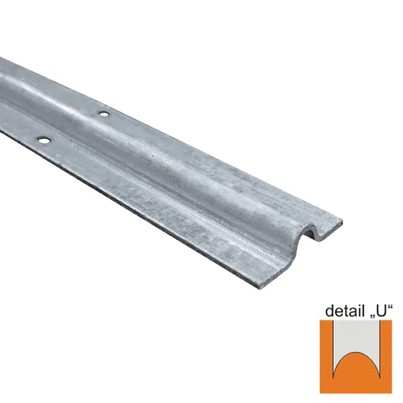 Bottom guiding rail, U, Inox, L3000mm - Image 2