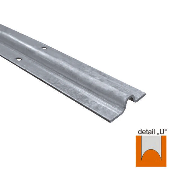 Bottom guiding rail - U Zn,60x16mm, t3mm, L3m - Image 2