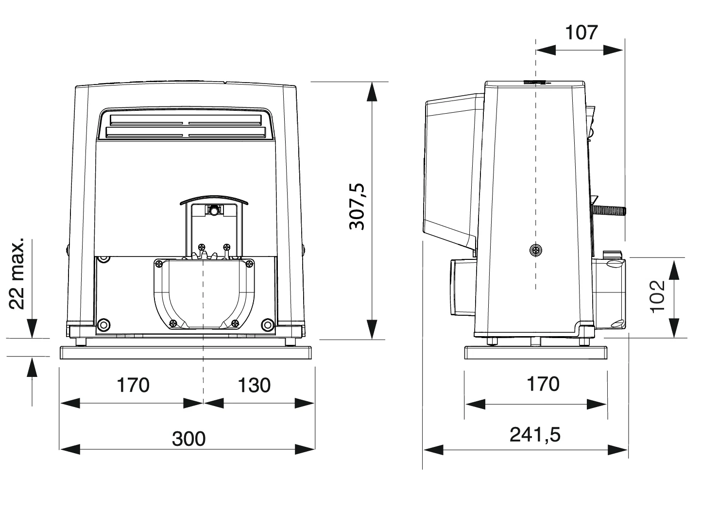 CAME actuator for leaf gates set, max 800kg, - Image 2