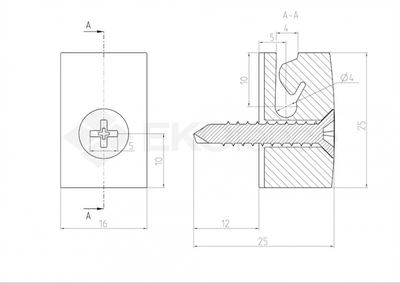 Clamp for wire with screw PE green 10pcs - Image 3