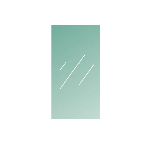 Clear, laminated tempered glass