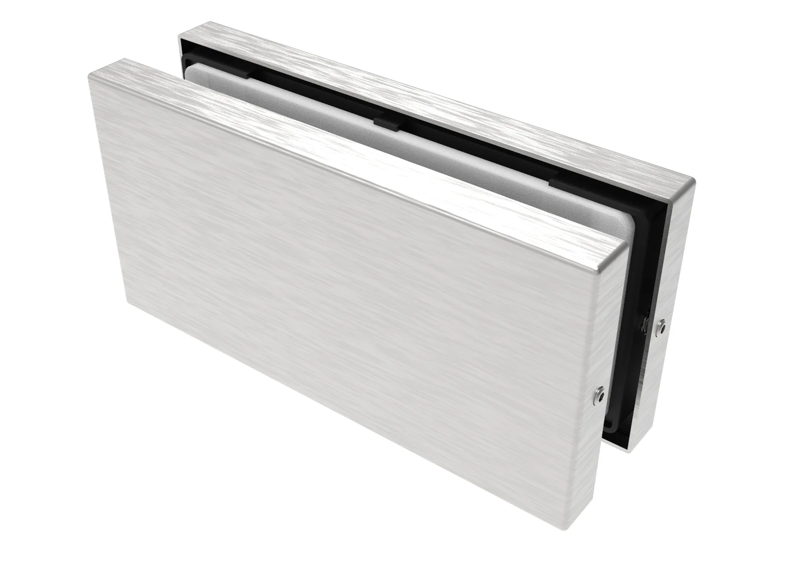 Connector patch for 2 glass panels AISI 304,