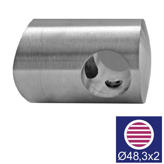 Crossbar holder left AISI316, d12/D48,3x2mm