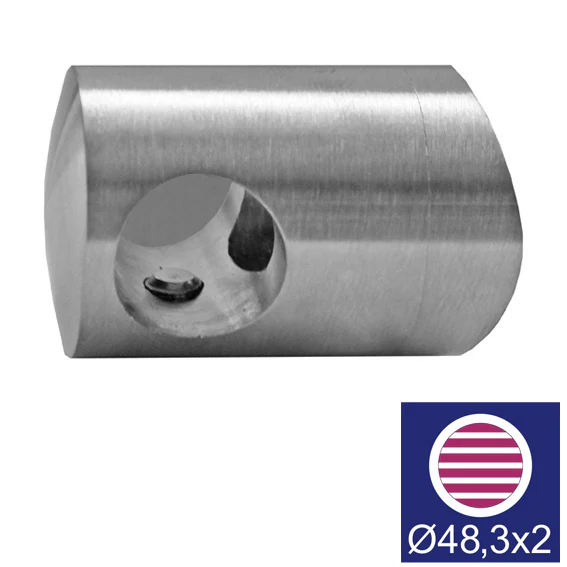 Crossbar holder right AISI316, d12/D48,3x2mm