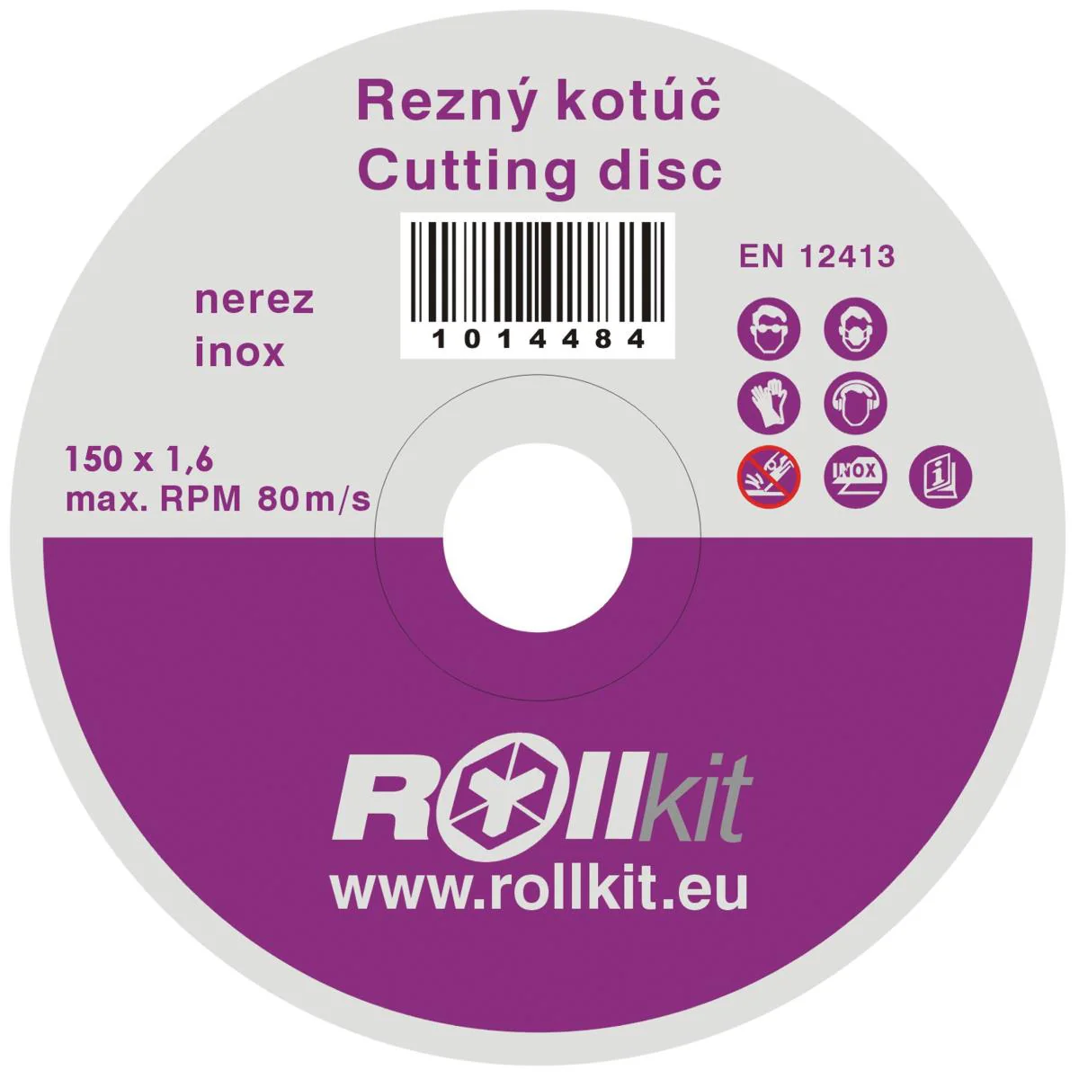 Cutting disc for stainless steel, D150, d22,2 , t1,6mm