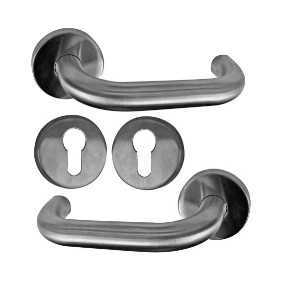 Door handle with plate, pair AISI 304, K320 - Image 2