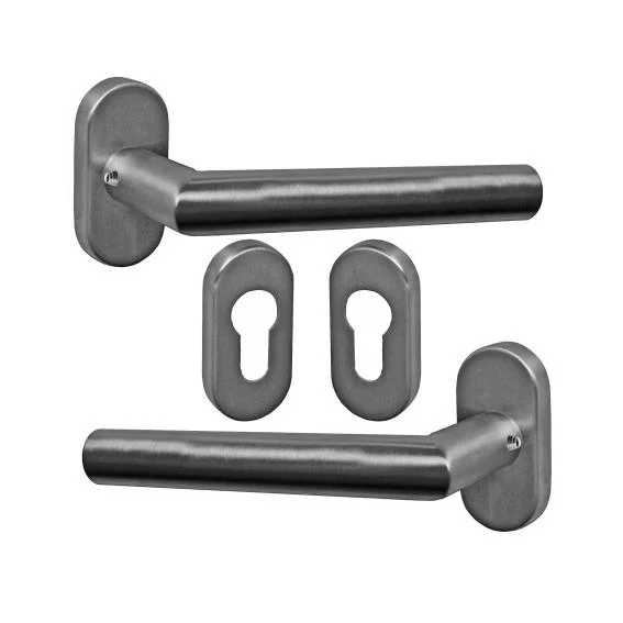Door handle with plate, pair AISI 304, K320 - Image 2