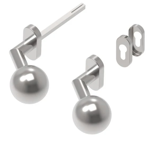 Door handle with plate, pair AISI 304, K320, right