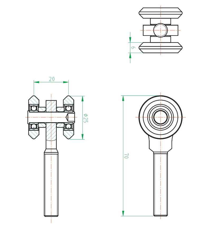 Doubleround hanging Zn, profile 33x34mm - Image 2