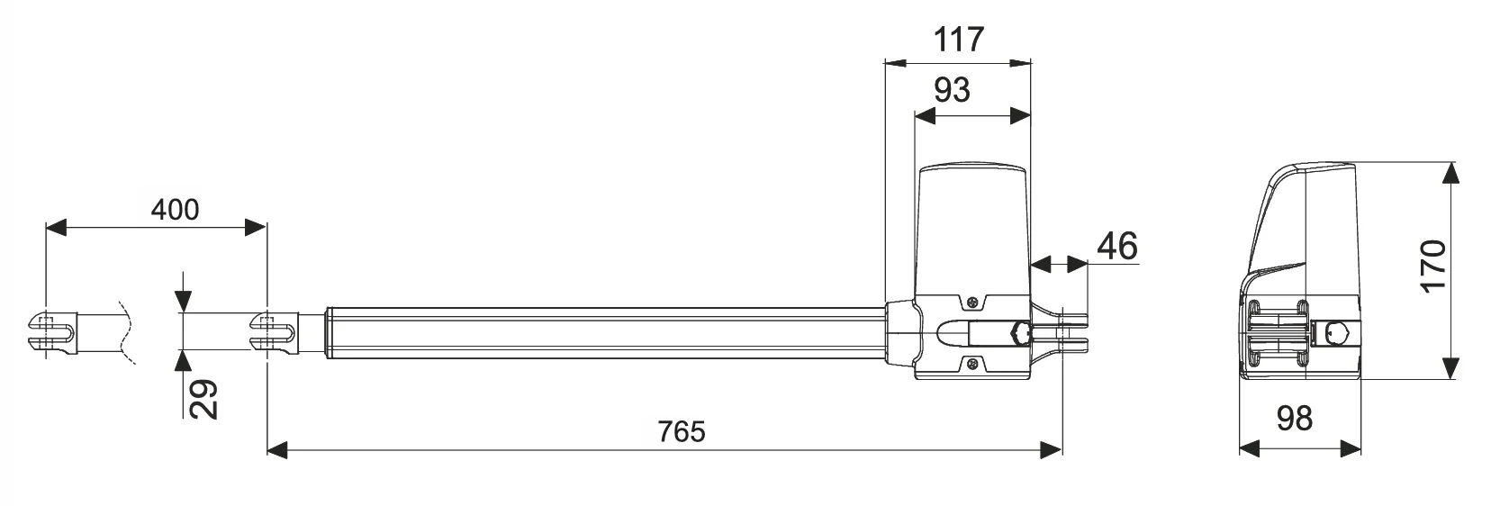 drive right - motor for one wing ROLLKIT up to 2m - Image 2