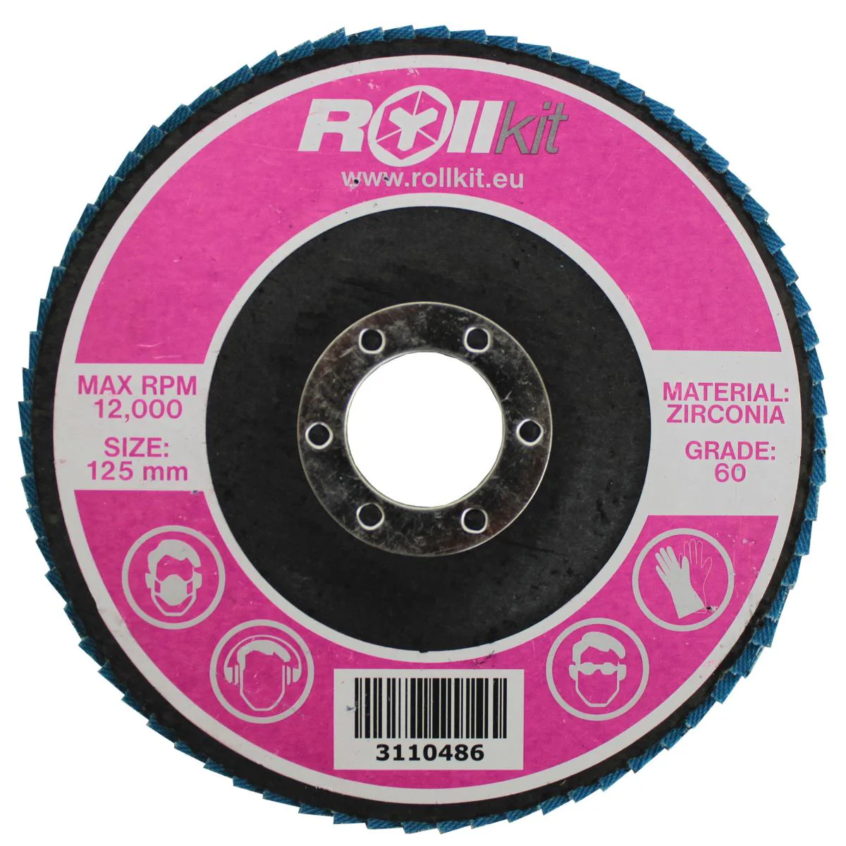 Flap grinding discs for stainless steel, D125, d22,2, t7,25 mm, P