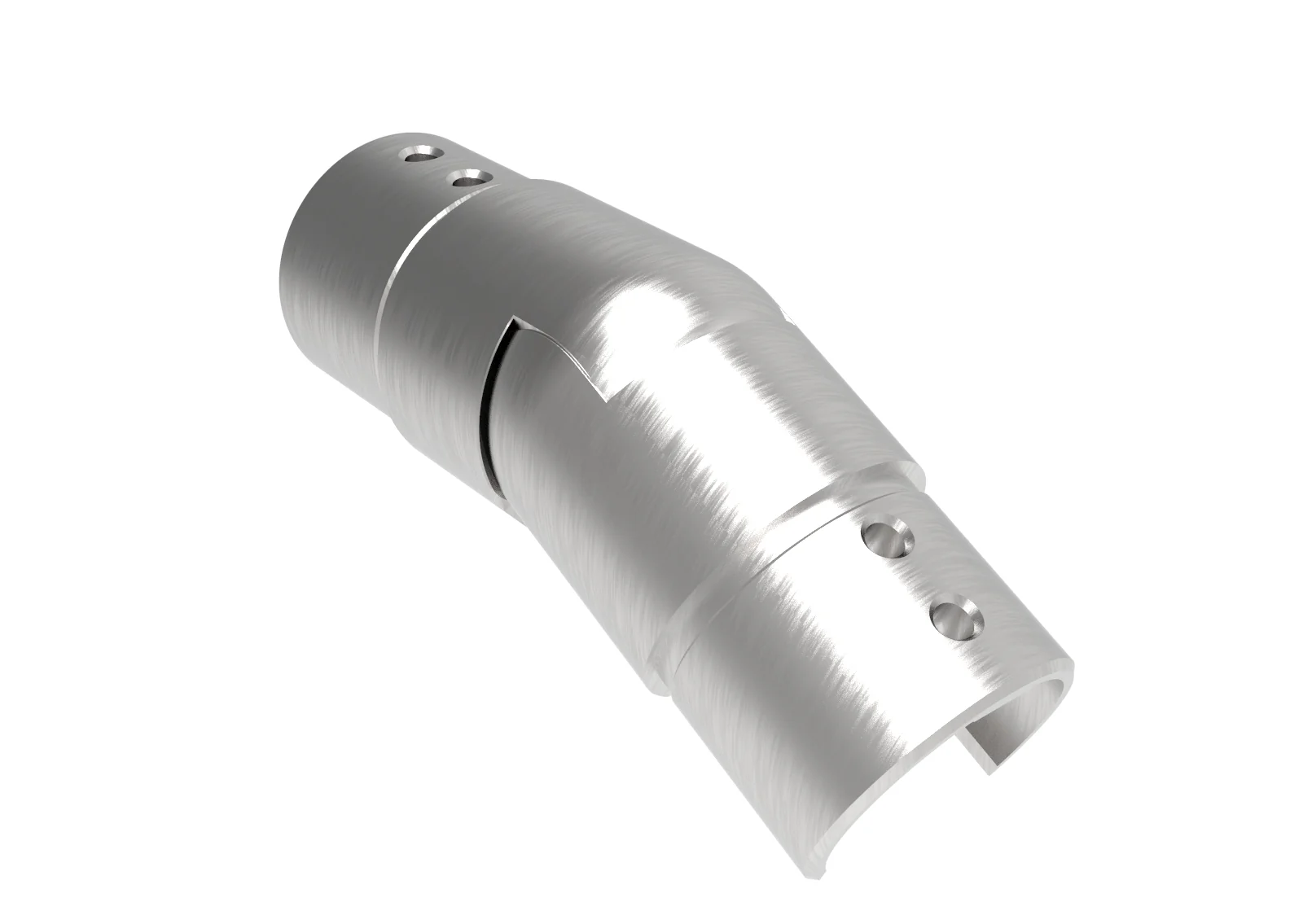 Flush angle for handrail on glass railing AISI316