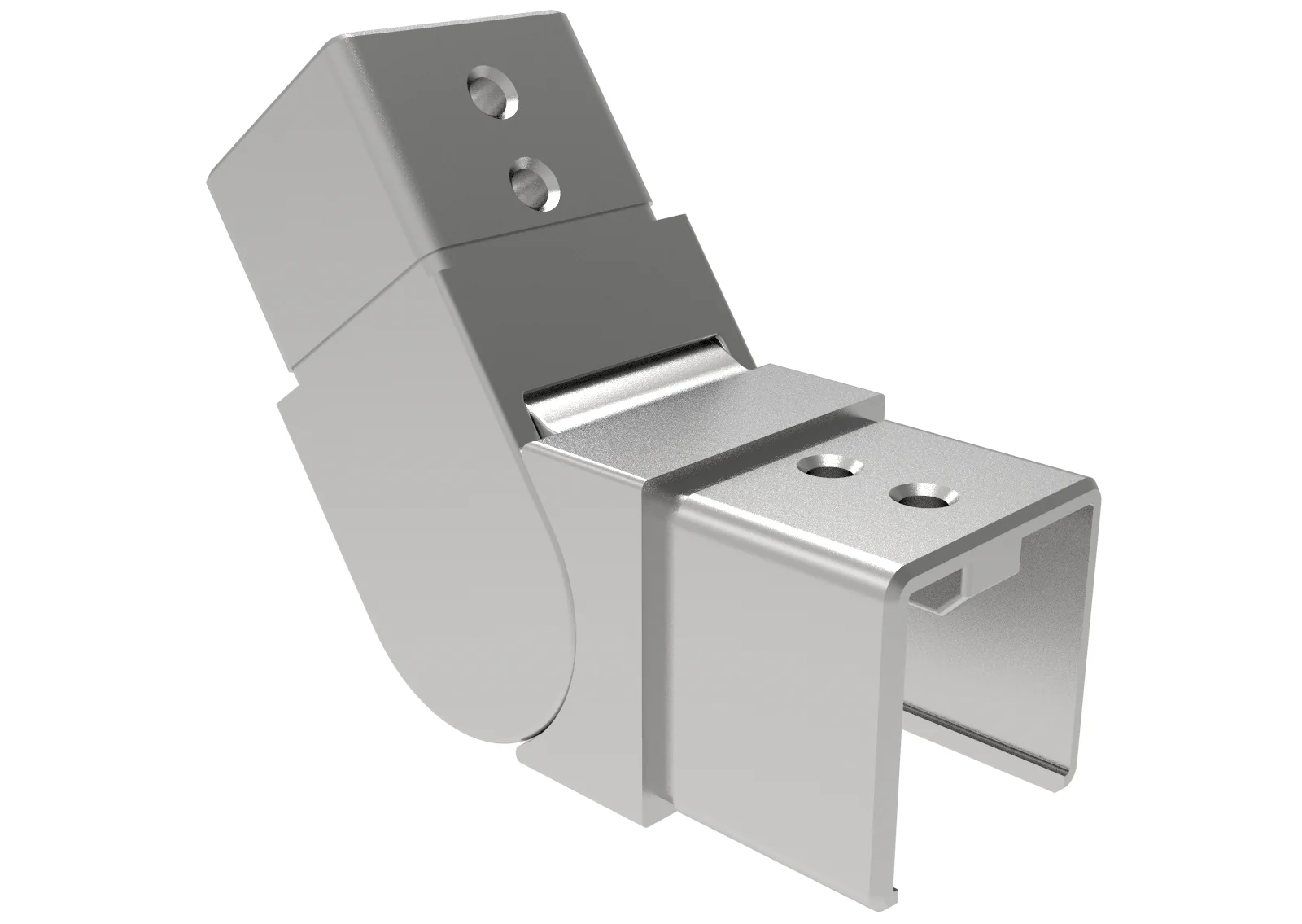 Flush angle for handrail on glass railing AISI316