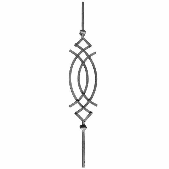 Forged decorated rod h900, b155mm, 12x12mm