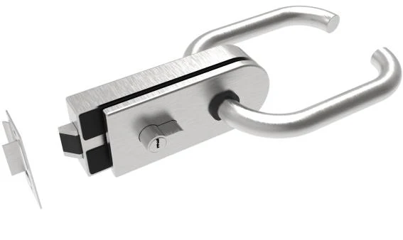Glass door handle with lock PZ type