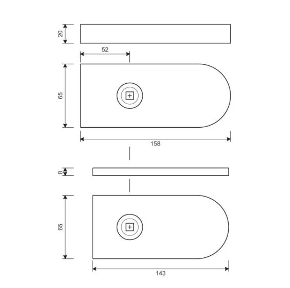 Glass door handle with lock UV - Image 2
