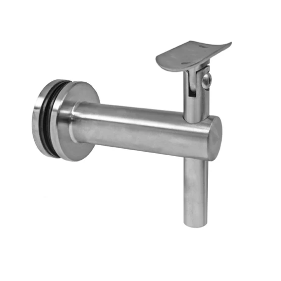Glass-mounted handrail bracket