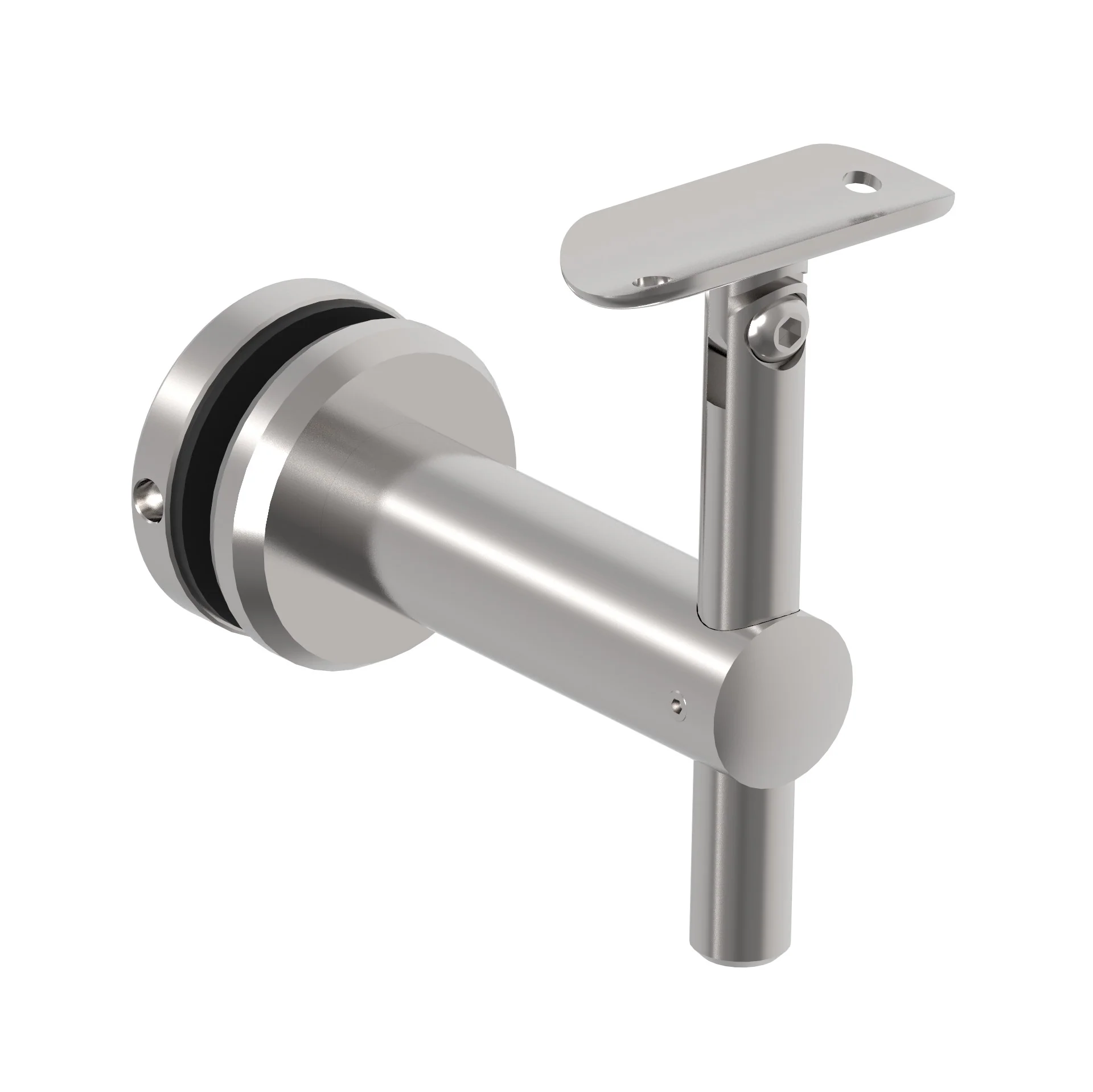 Glass-mounted handrail bracket