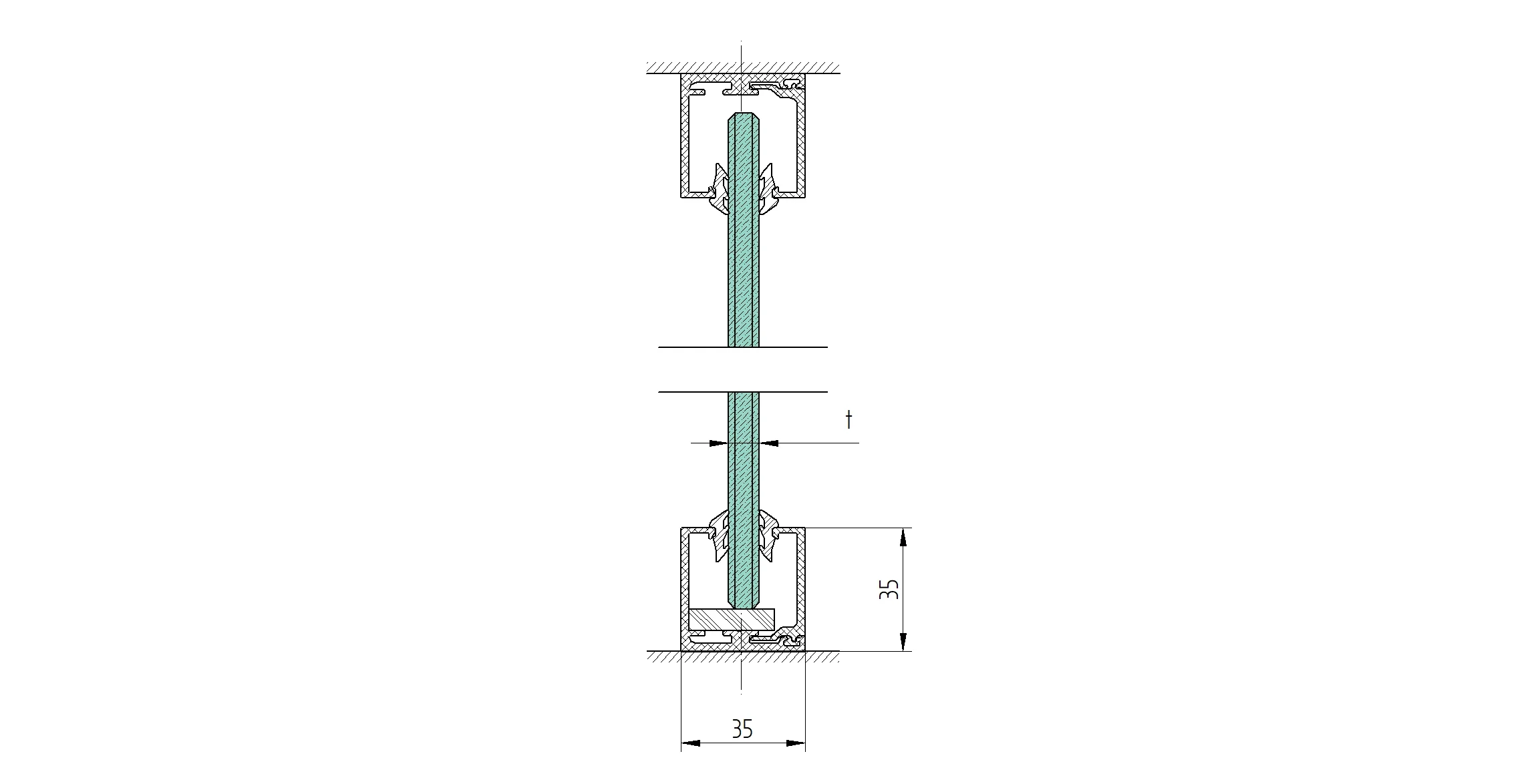 Glazing clamping profile 35x35mm - Image 2