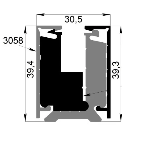 glazing profile 3m-set with cover H40 - Image 3