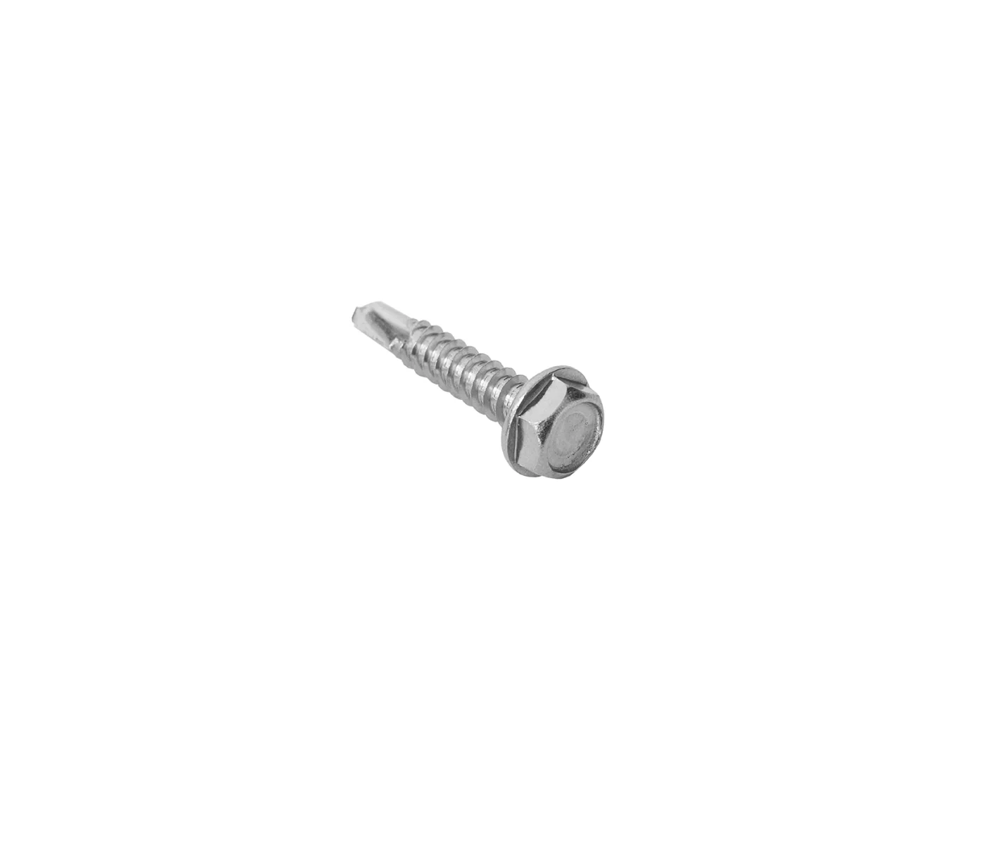 Hexagon head drilling screw with collar and tapping screw thread
