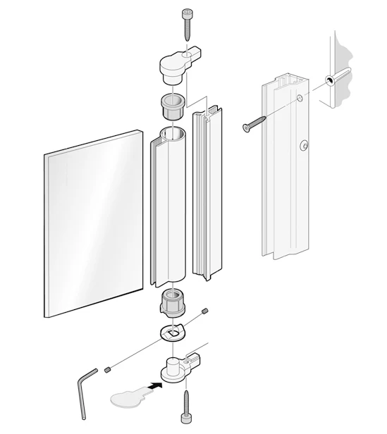 Hinge for glass door AISI304 +/- 110° L2000mm - Image 4