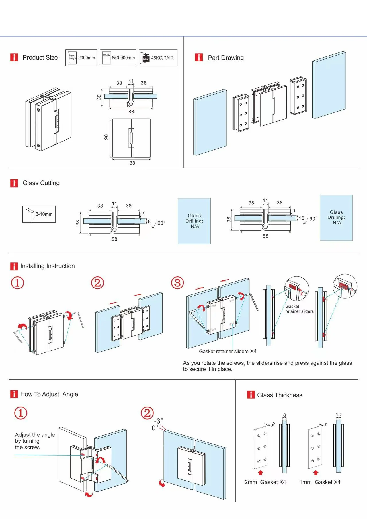 hinge for glass door - Image 3