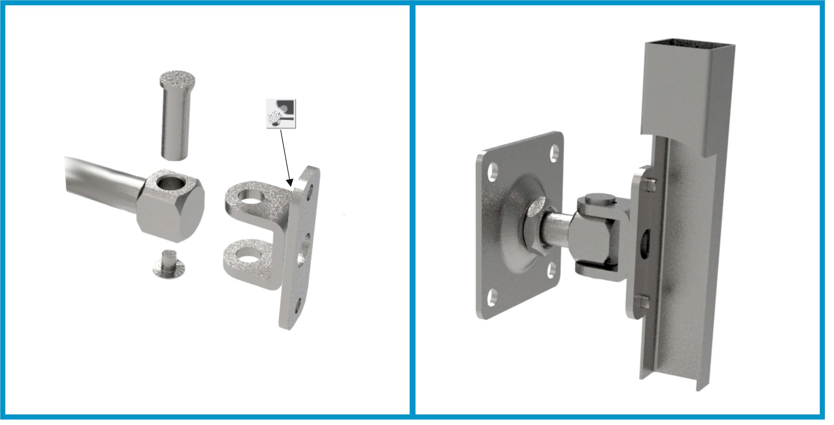 Hinge - plate, Fe, 30x90x5 - Image 2
