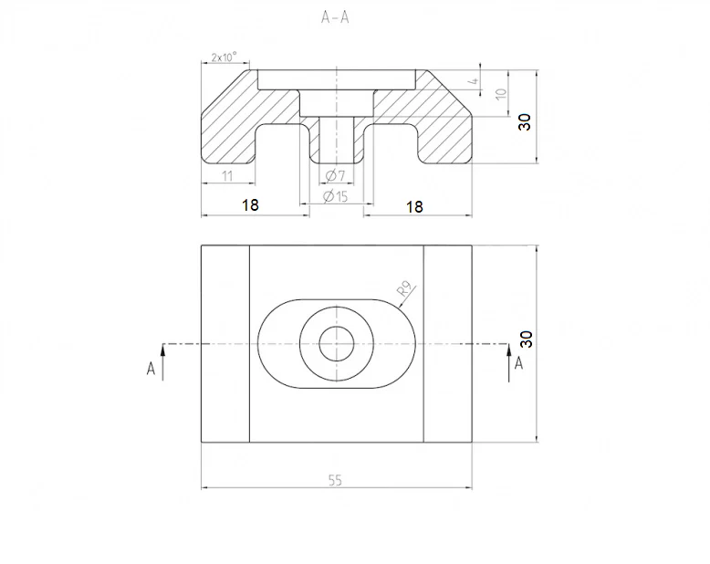 Holder for post 40x60mm PVC green - Image 2