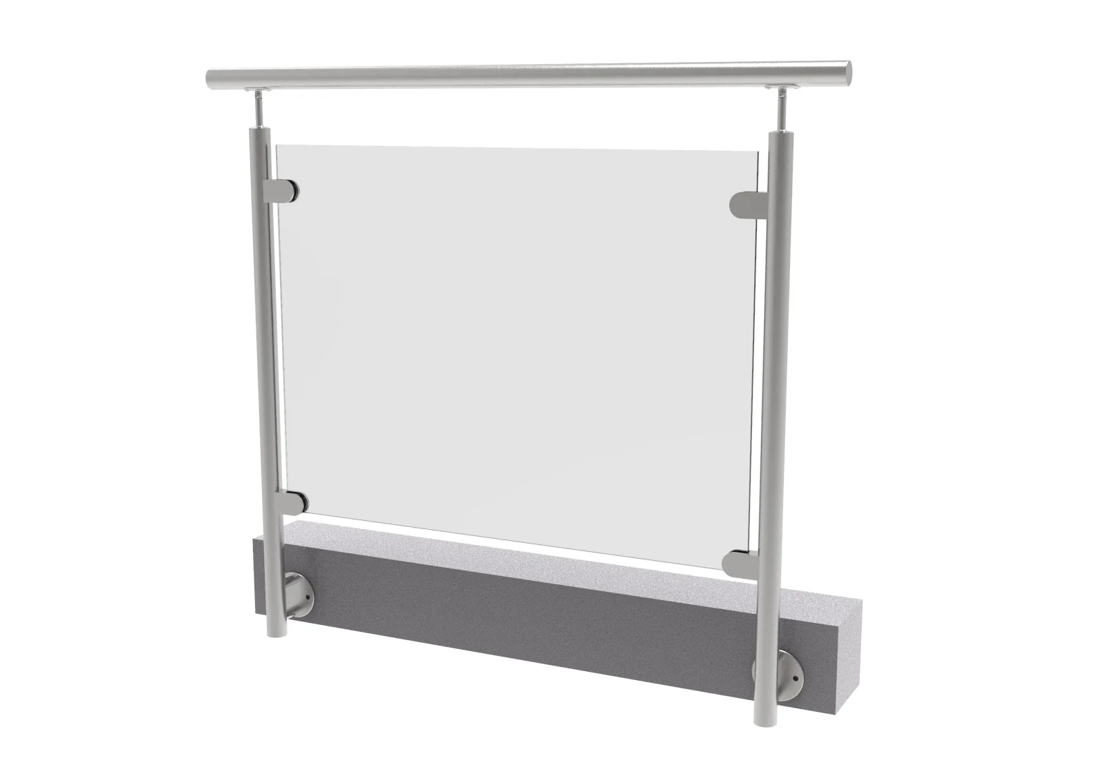 Inox pole - side anchoring, straight - left + plat - Image 2